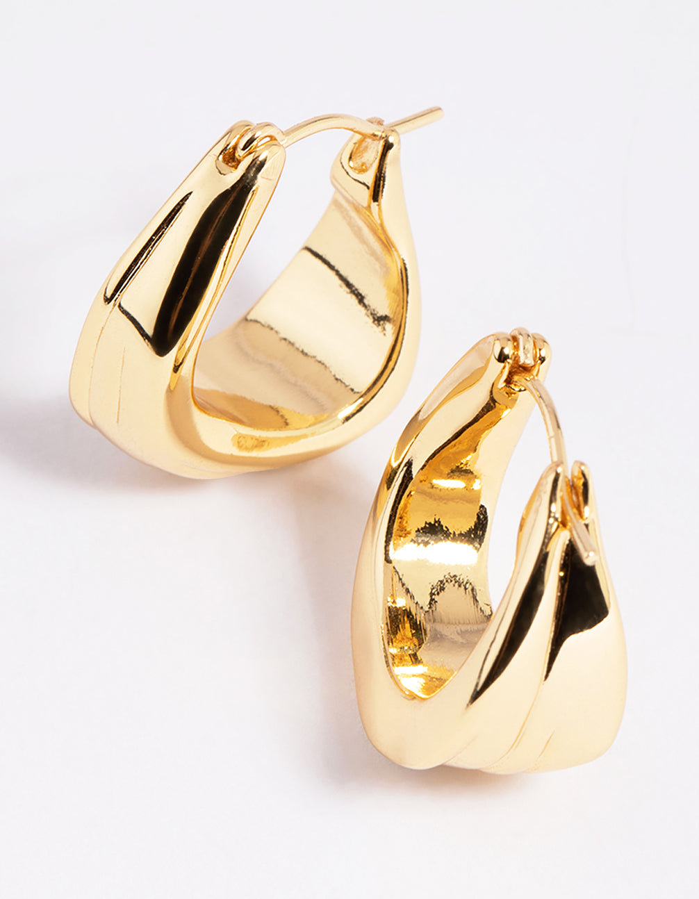 Gold Plated Molten Hoop Earrings