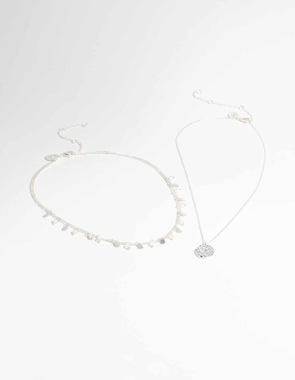 Silver Plated Moonstone Necklace Set