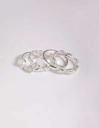 Silver Plated Moonstone Ring 4-Pack - link has visual effect only
