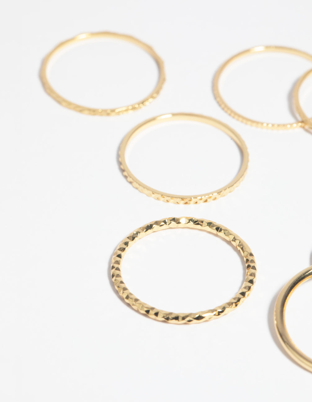 Gold Plated Textured Ring Pack