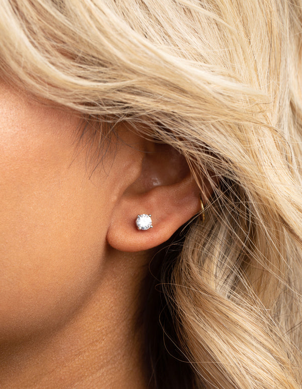 Silver Cubic Zirconia Stud Earrings