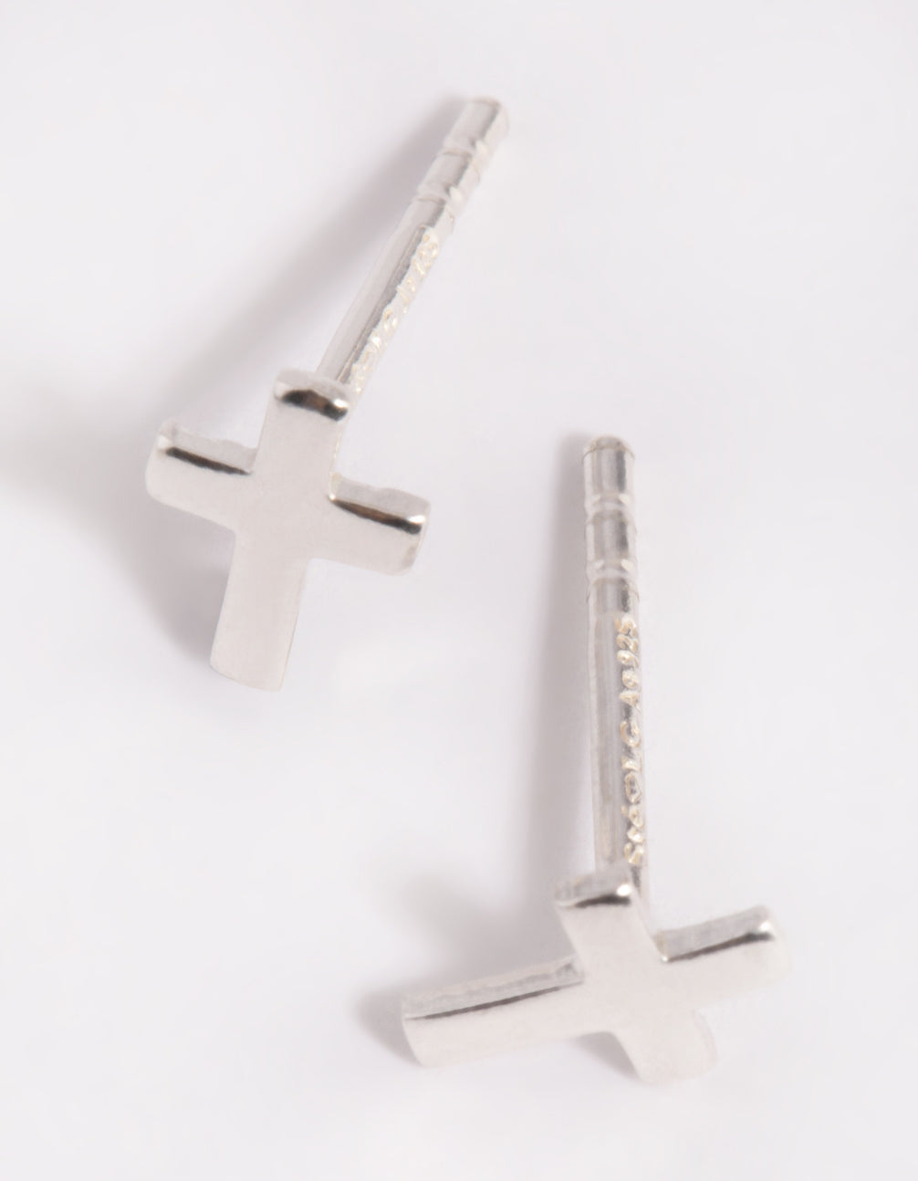 Sterling Silver Cross Stud Earrings