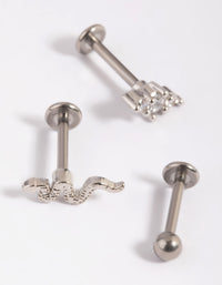 Titanium Textured Snake Flat Back Pack - link has visual effect only