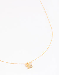 Gold Plated Brass Pave Butterfly Necklace - link has visual effect only