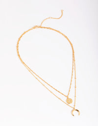 Gold Plated Brass Celestial Layered Necklace - link has visual effect only