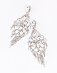 Silver Diamante Statement Earrings - link has visual effect only
