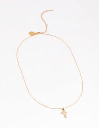 Waterproof Gold Plated Stainless Steel Cubic Zirconia Cross Necklace - link has visual effect only