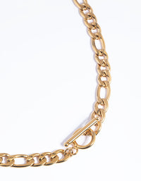 Gold Plated Stainless Steel Fob Chain Necklace - link has visual effect only
