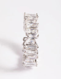 Silver Cubic Zirconia Jagged Band Ring - link has visual effect only