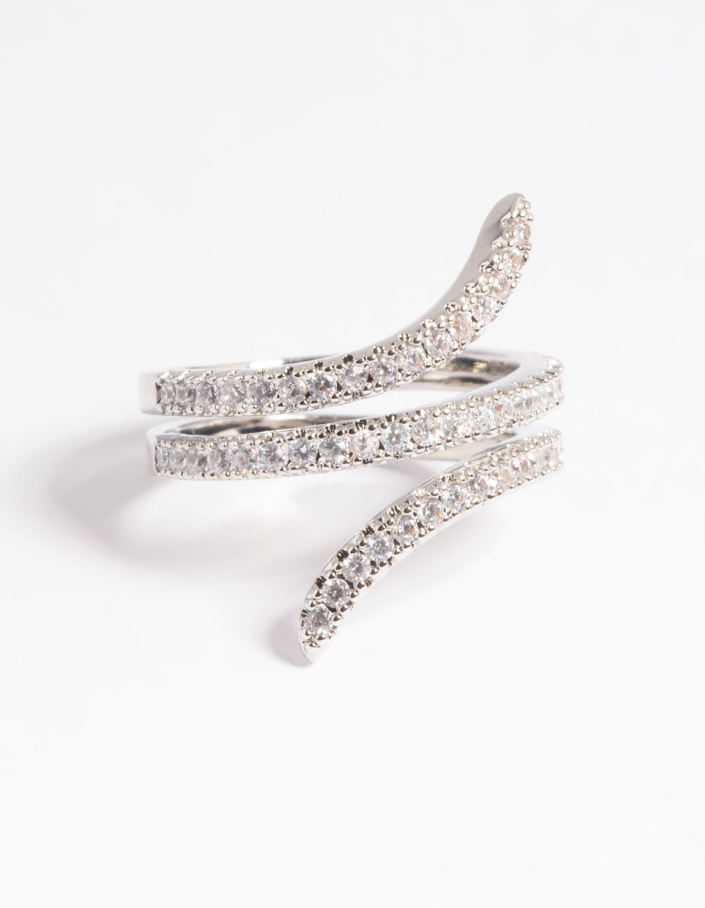 Silver Cubic Zirconia Wrap Around Ring
