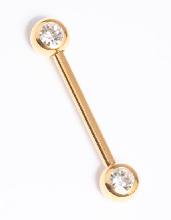 Gold Plated Titanium Nipple Bar