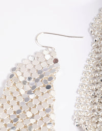 Rhodium Chain Mail Drop Earrings - link has visual effect only