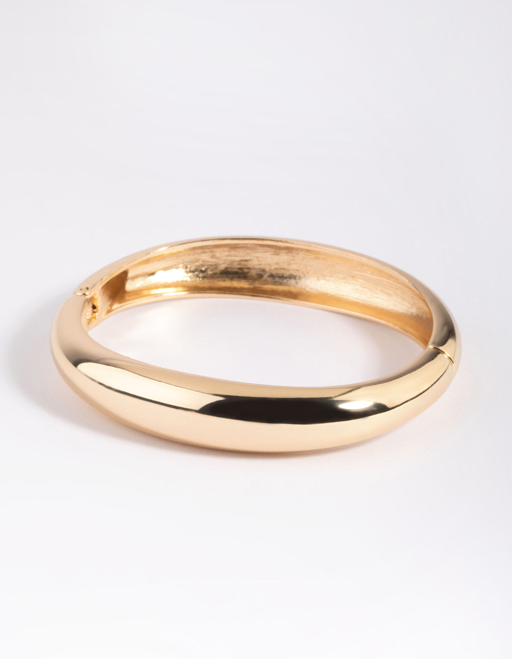 Gold Rounded Hinge Cuff Bracelet
