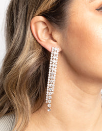 Rose Gold Diamante Circle Drop Earrings - link has visual effect only