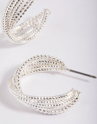 Silver Mini Criss Cross Hoop Earrings - link has visual effect only