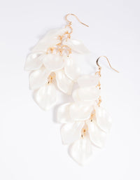 Gold Pearlised Cascading Petal Drop Earrings - link has visual effect only