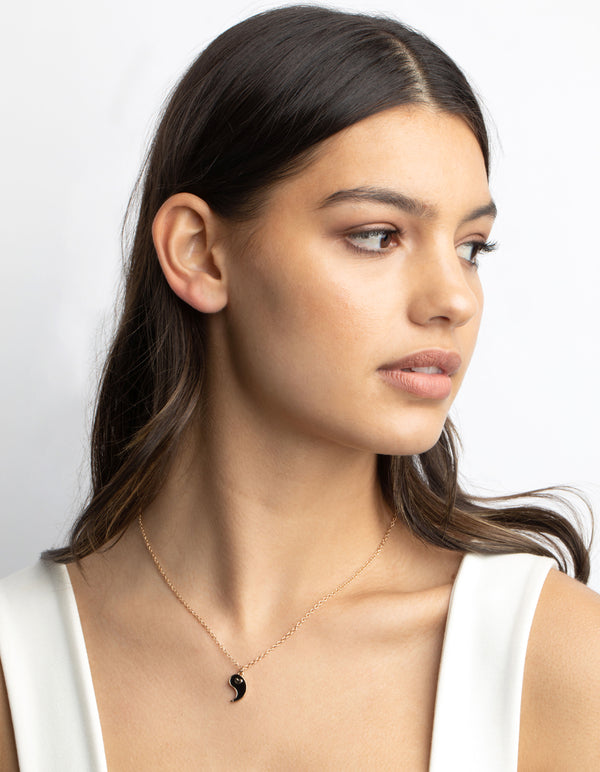 Gold Heart Yin Yang Necklace Pack