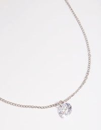 Silver Diamante Simple Necklace - link has visual effect only
