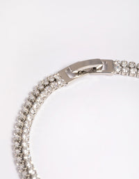 Silver Cubic Zirconia Layered Tennis Bracelet - link has visual effect only