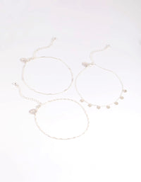 Silver Disc Chain Anklets - link has visual effect only