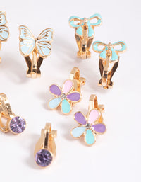 Kids Pretty Bow Clip On Earring 5-Pack - link has visual effect only