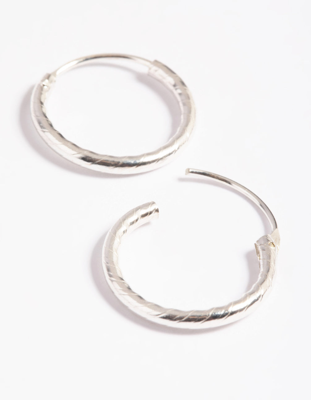 Sterling Silver Twisted Rope Hoop Earrings