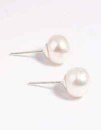 Sterling Silver Freshwater Pearl 10mm Stud Earrings - link has visual effect only