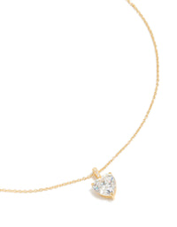 Gold Plated Sterling Silver Cubic Zirconia Heart Necklace - link has visual effect only