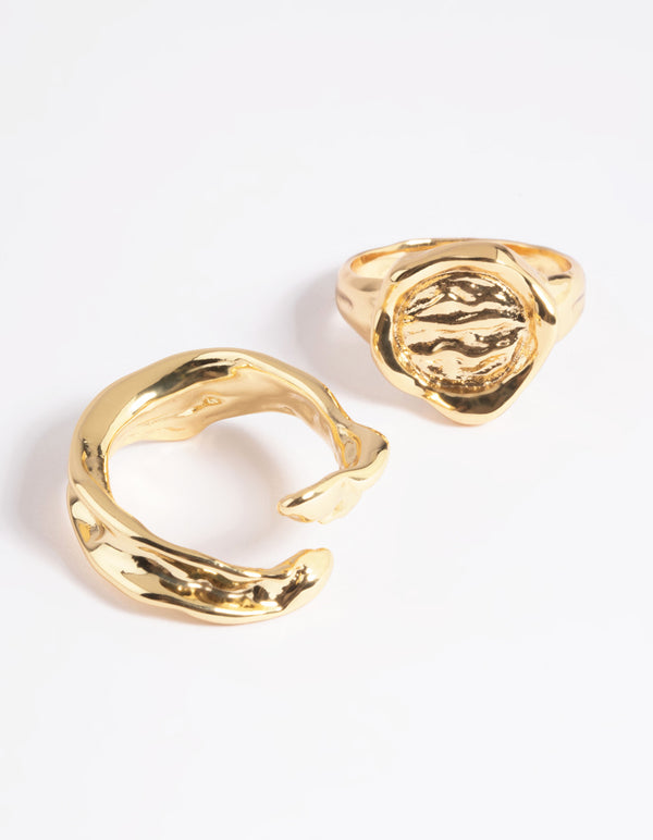 Gold Plated Molten Ring