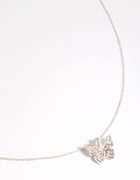 Silver Plated Pave Butterfly Necklace - link has visual effect only