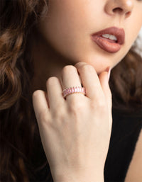 Rose Gold Pink Cubic Zirconia Ring - link has visual effect only