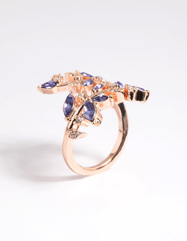 Rose Gold Lilac Vine Ring