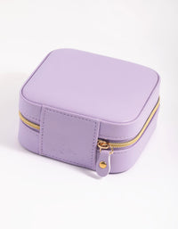 Purple Faux Leather Compact Square Jewellery Box - link has visual effect only