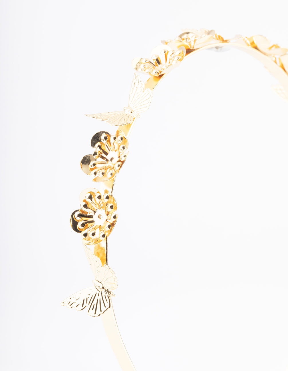 Metal Floral Butterfly Headband
