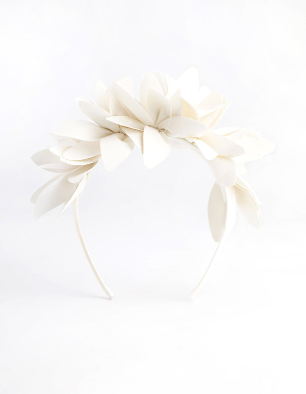 White Petal Statement Headband