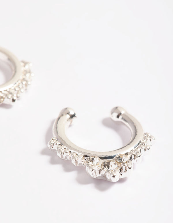 Silver Diamante Ball Septum Pack