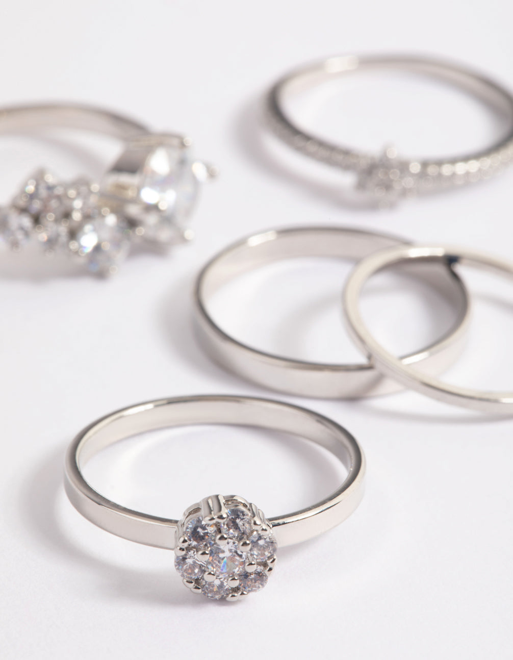 Silver Statement Cluster Ring 5-Pack