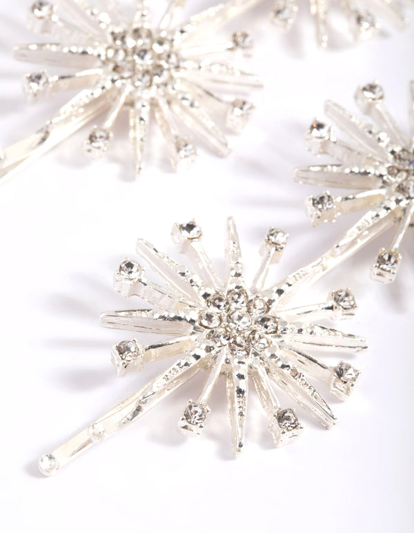 Silver Double Star Slide Clip Pack