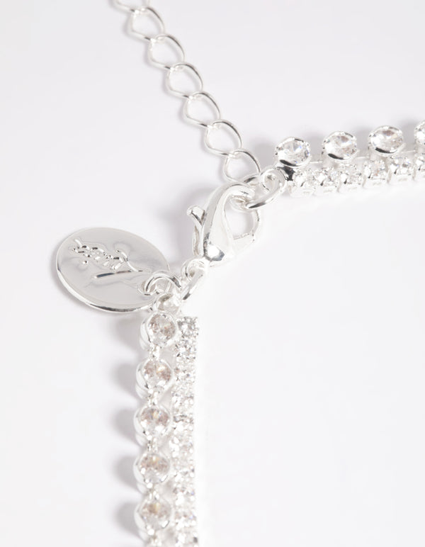 Silver Double Row Tennis Necklace