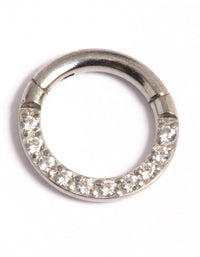 Titanium Cubic Zirconia 6mm Clicker - link has visual effect only