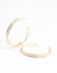 Silver Thick 45mm Glitter Hoop Earrings - link has visual effect only