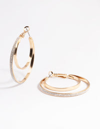 Silver Double Glitter Paper Hoop Earrings - link has visual effect only