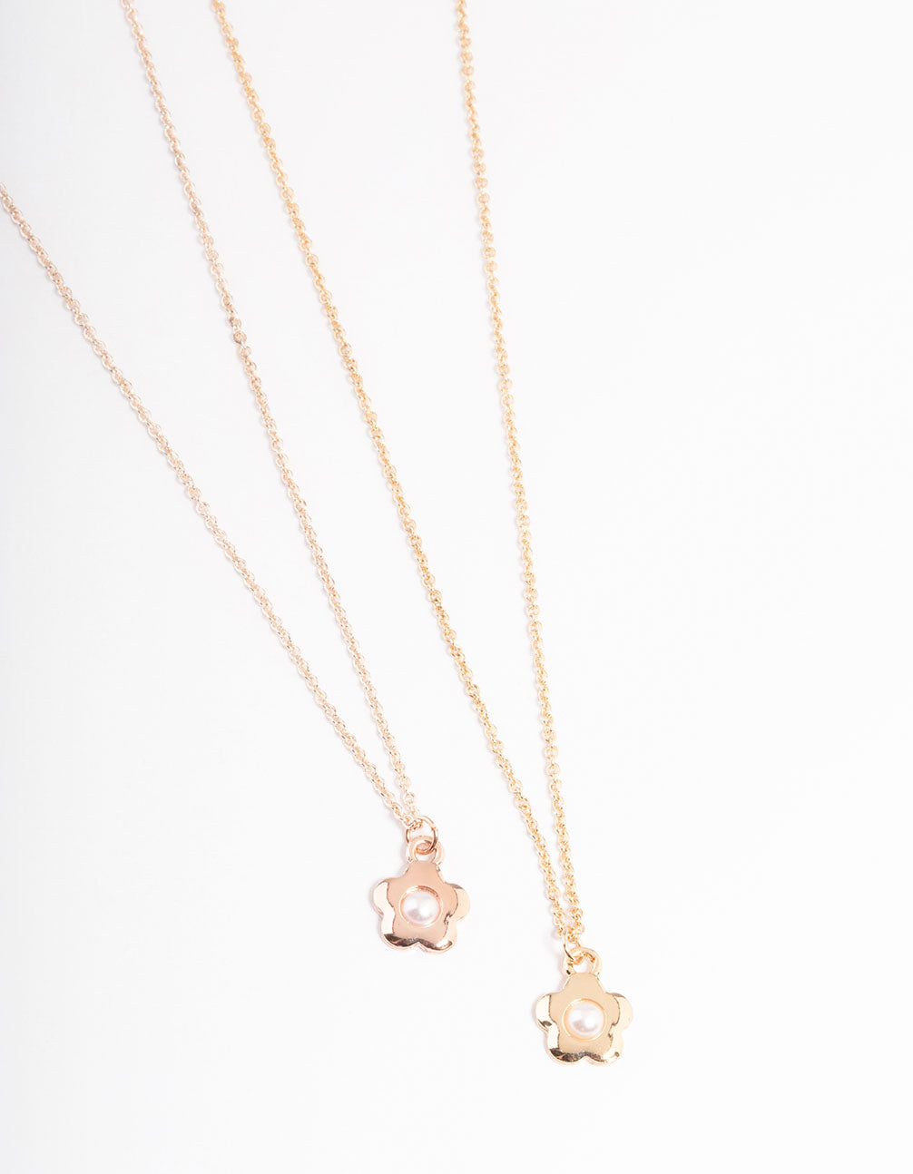 Mixed Metal Pearl Daisy Necklace Pack