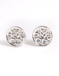 Silver Tree Of Life Stud Earrings - link has visual effect only