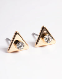Gold Diamante Triangle Stud Earrings - link has visual effect only
