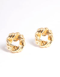 Gold Open Knot Stud Earrings - link has visual effect only