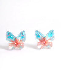 Plastic Resin Butterfly Stud Earrings - link has visual effect only