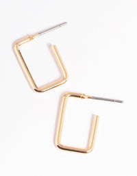Gold Rectangle Huggie Earrings - link has visual effect only