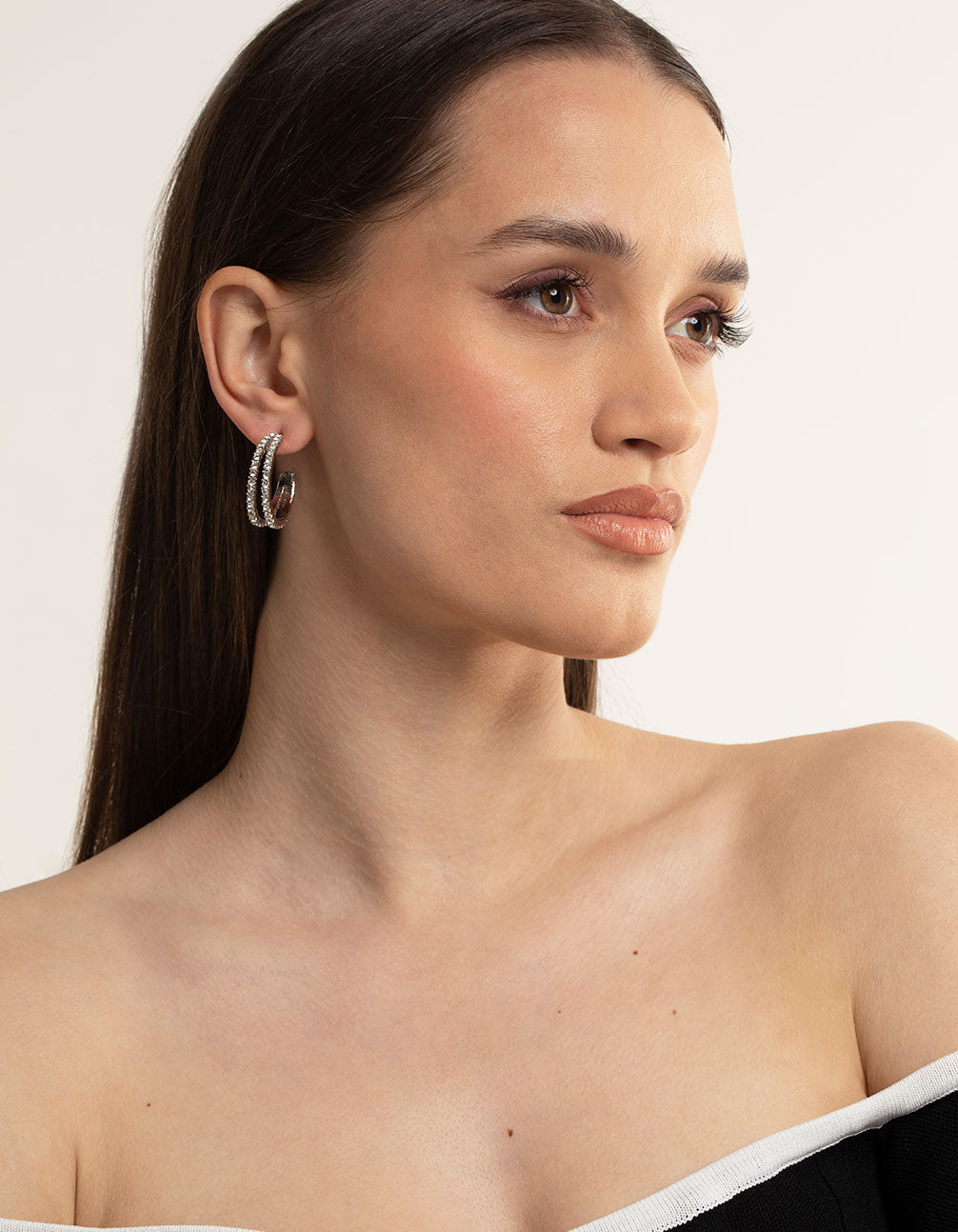 Silver Double Hoop Earring