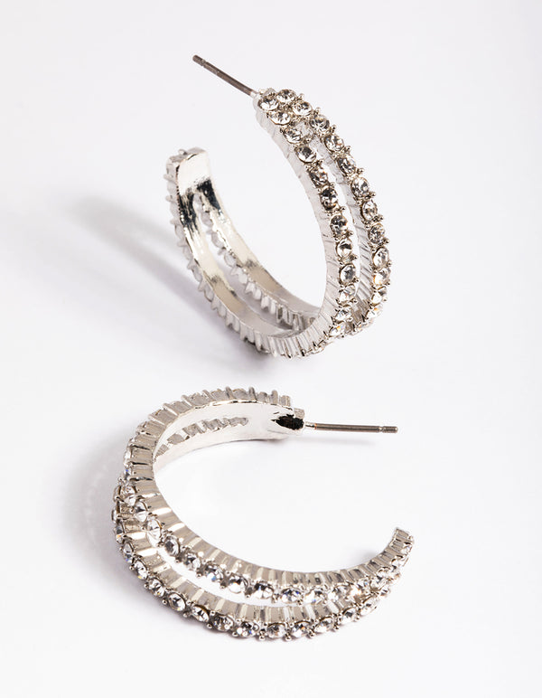 Silver Double Hoop Earring